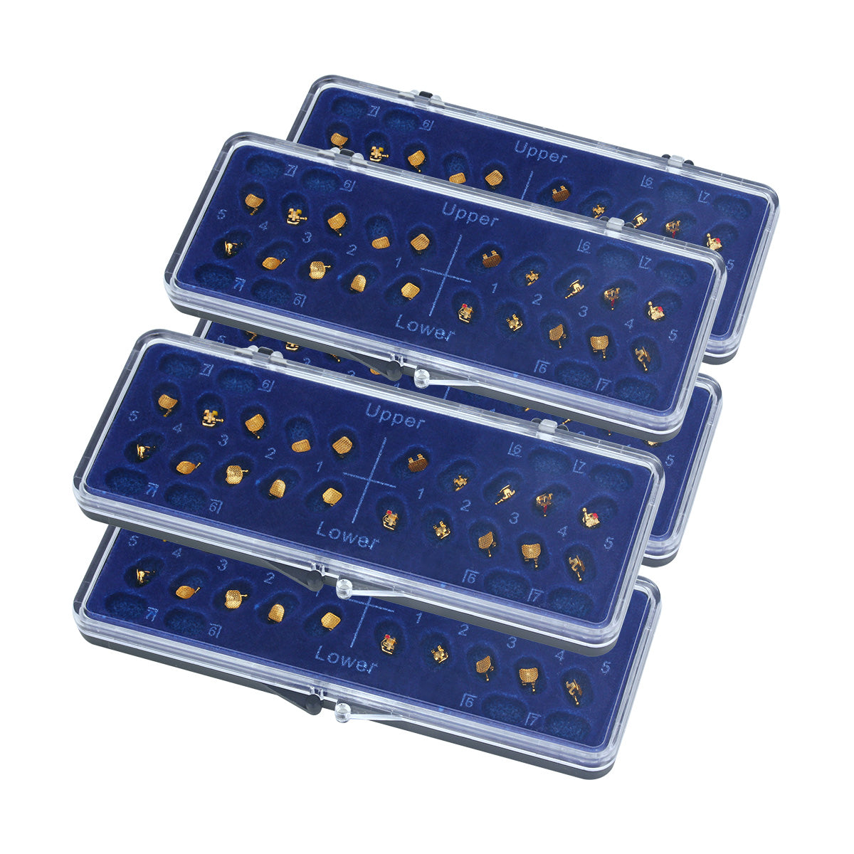 AZDENT Dental Metal Brackets Mini Roth/MBT 0.022 Hooks on 345 Gold Color 20pcs/Box