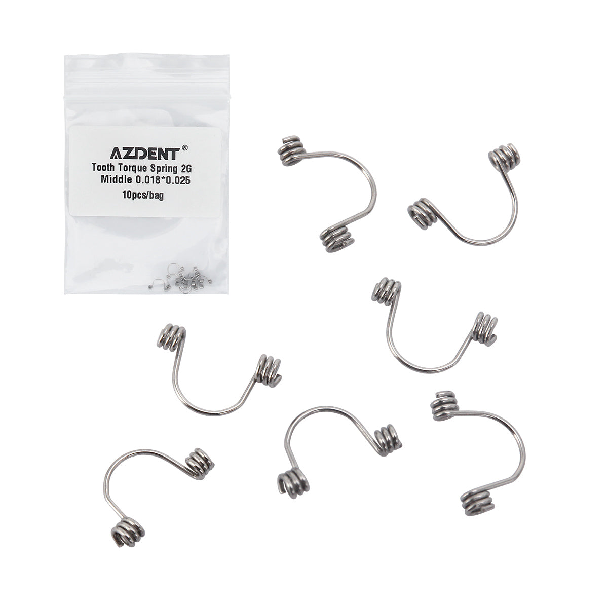 AZDENT Tooth Torque Rectangular Spring 2G Middle 0.018*0.025 10/Bag