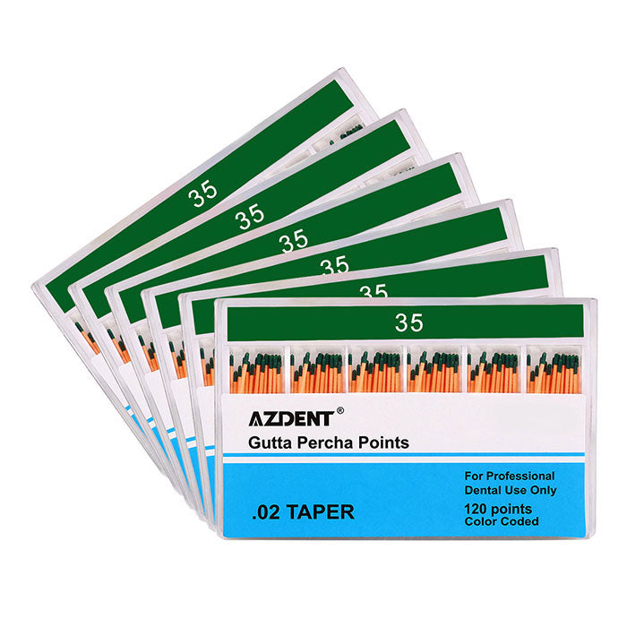 AZDENT Gutta Percha Points #35 Taper Size 0.02 Color Coded 120/Box