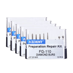 AZDENT Dental Diamond Bur FG-110 Prepartion Repair Kit 10pcs/Kit
