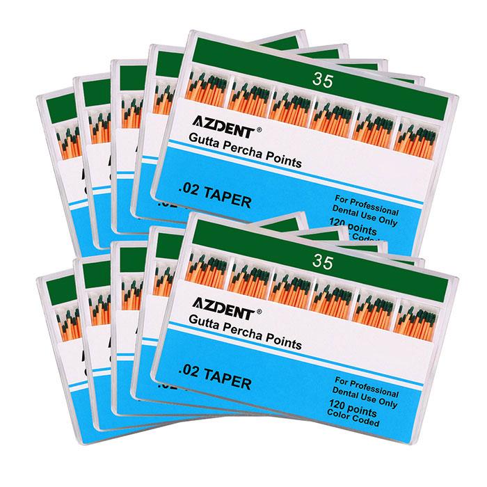 AZDENT Gutta Percha Points #35 Taper Size 0.02 Color Coded 120/Box