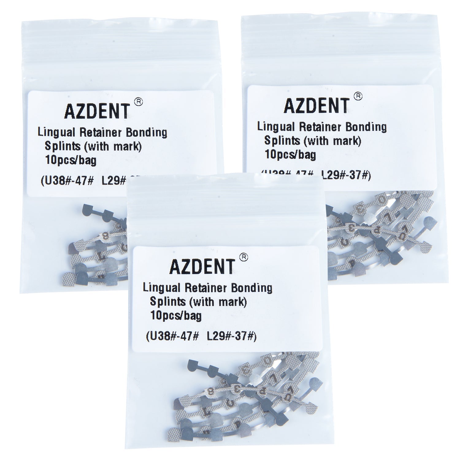 AZDENT Lingual Retainer Bonding Splits U#38-47 & L#29-37 With Mark 10/Bag