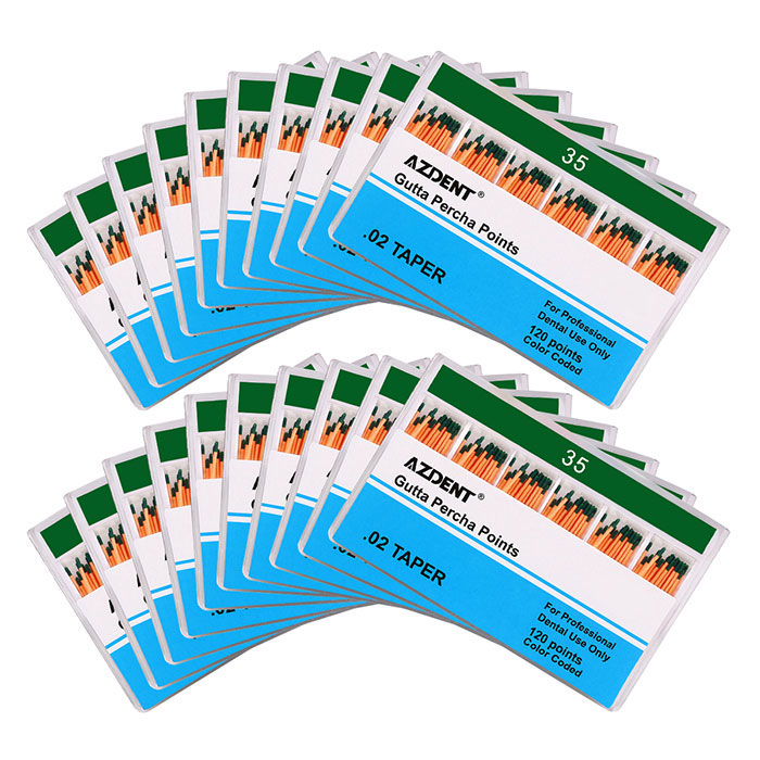 AZDENT Gutta Percha Points #35 Taper Size 0.02 Color Coded 120/Box