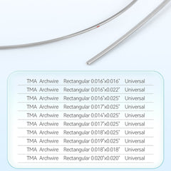 AZDENT Dental Orthodontic Arch Wire TMA-Titanium Molybdenum Alloy Expanded Rectangular 0.016 x 0.016-0.020 x 0.020 1pc/Pack