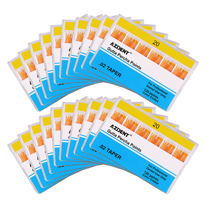 AZDENT Gutta Percha Points #20 Taper Size 0.02 Color Coded 120/Box