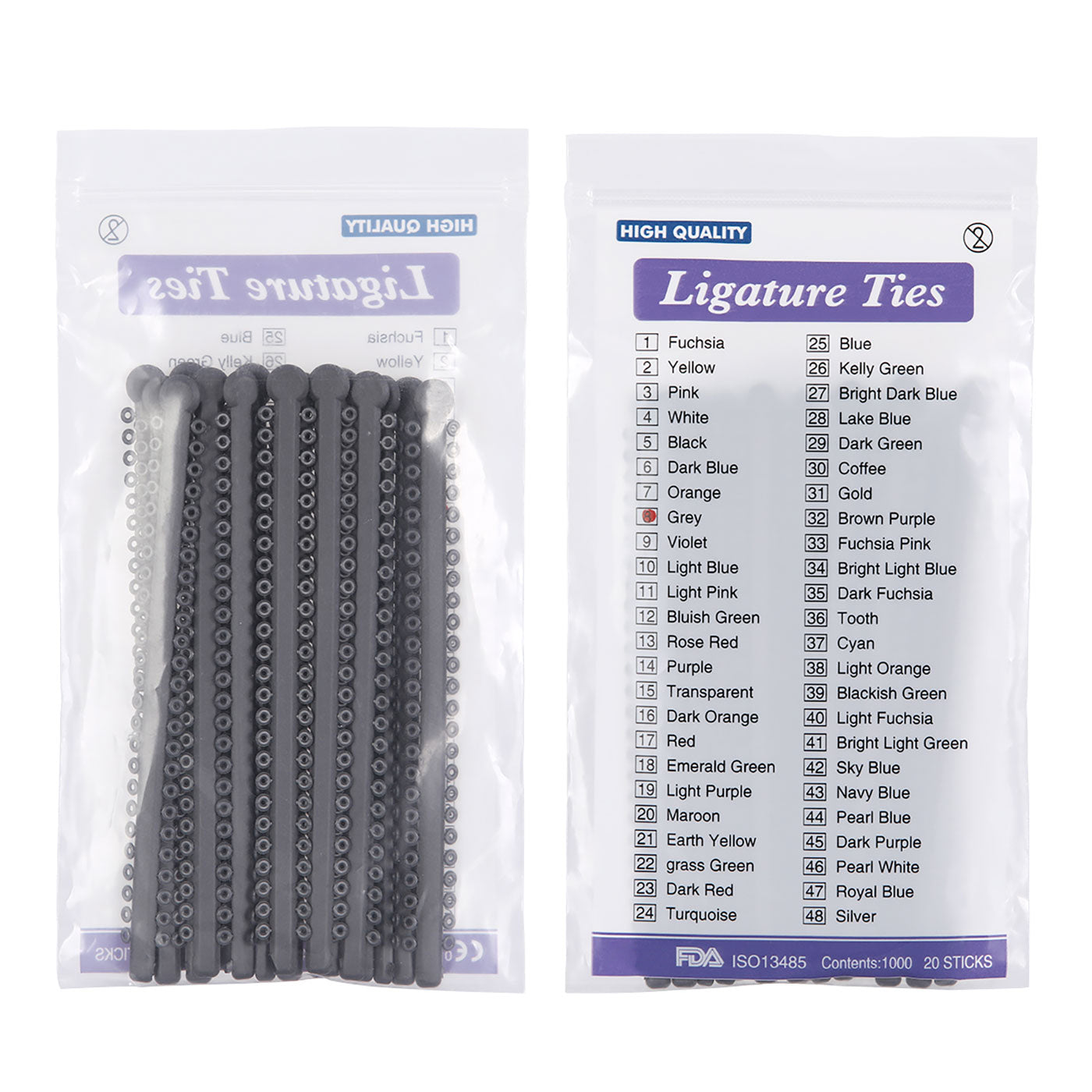 AZDENT Dental Orthodontic Elastic Ligature Ties 7 Colors