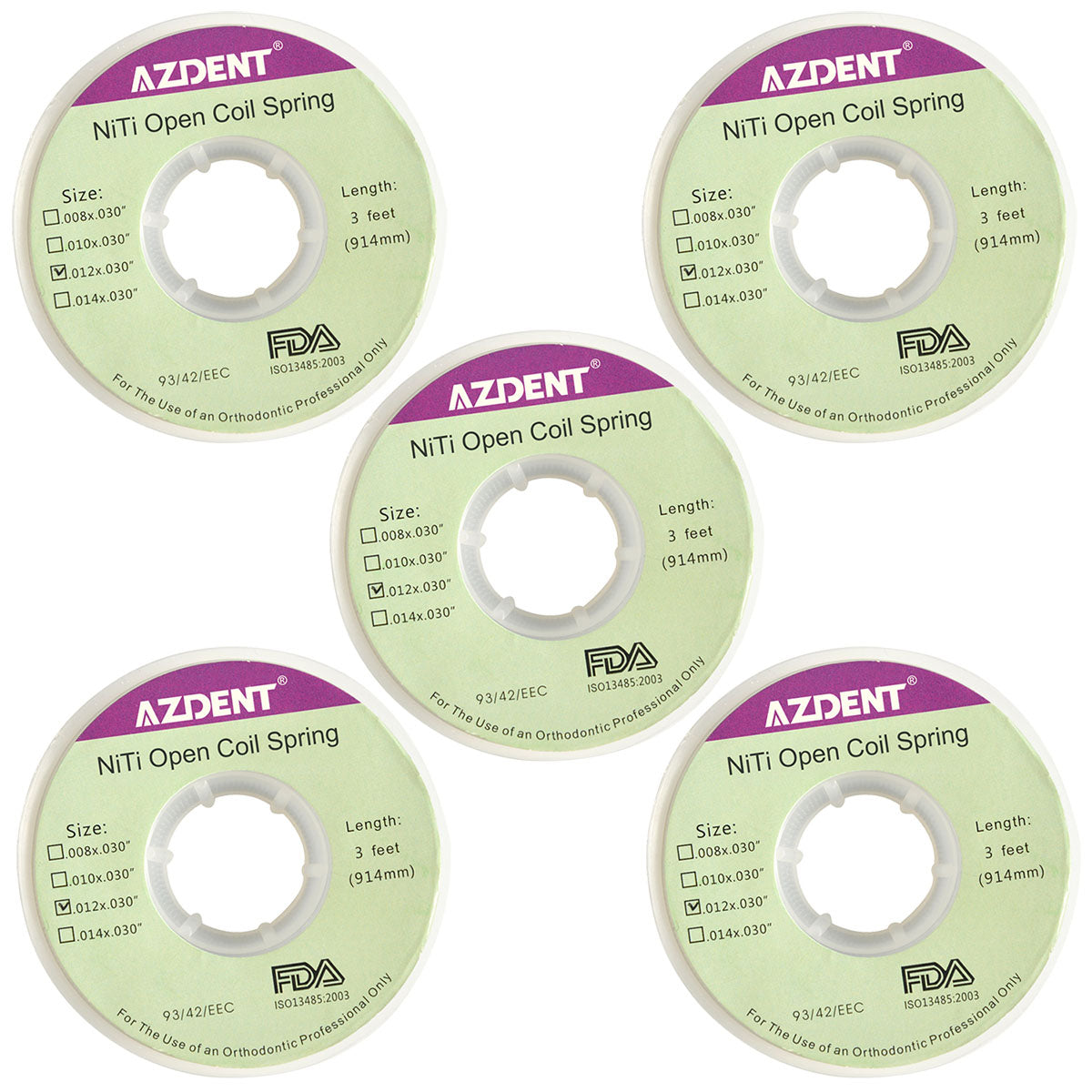 AZDENT Dental Open Coil Springs Niti 0.012*0.030" 1pc/Roll