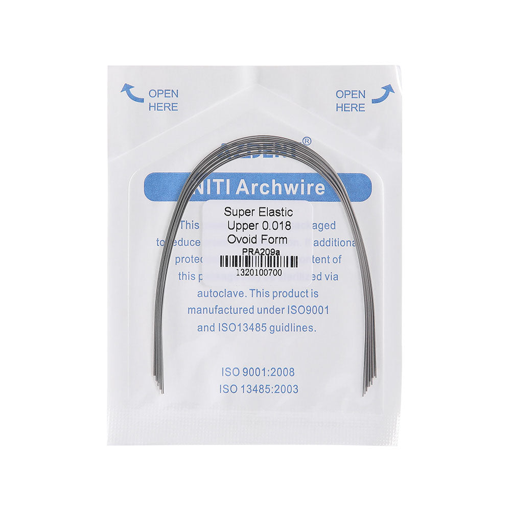 Arco de alambre AZDENT NiTi superelástico ovalado redondo de 0,012 a 0,020 mm para superior/inferior (paquete de 10 unidades)