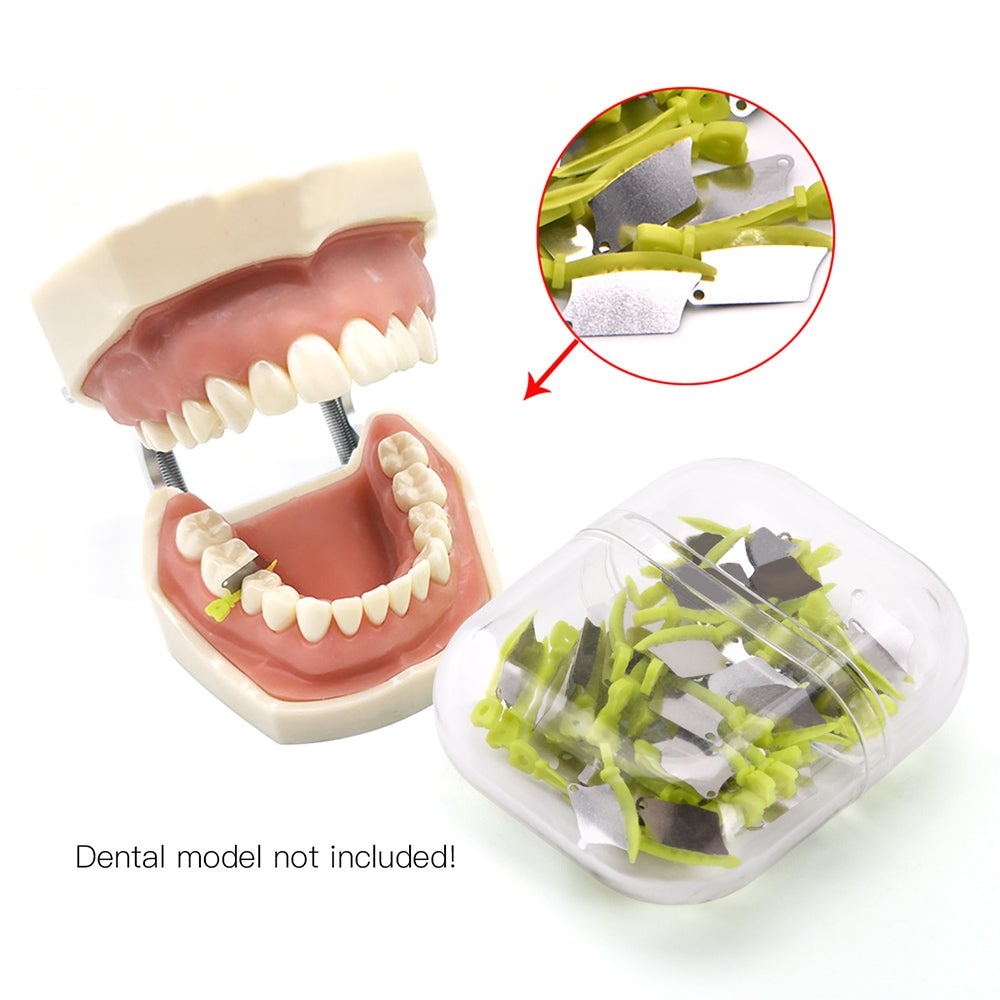 Пластиковый клин для межзубных промежутков Dental Prime Teeth с защитой, стоматологическая стальная матрица, маленькая, зеленая, 50 шт. в коробке