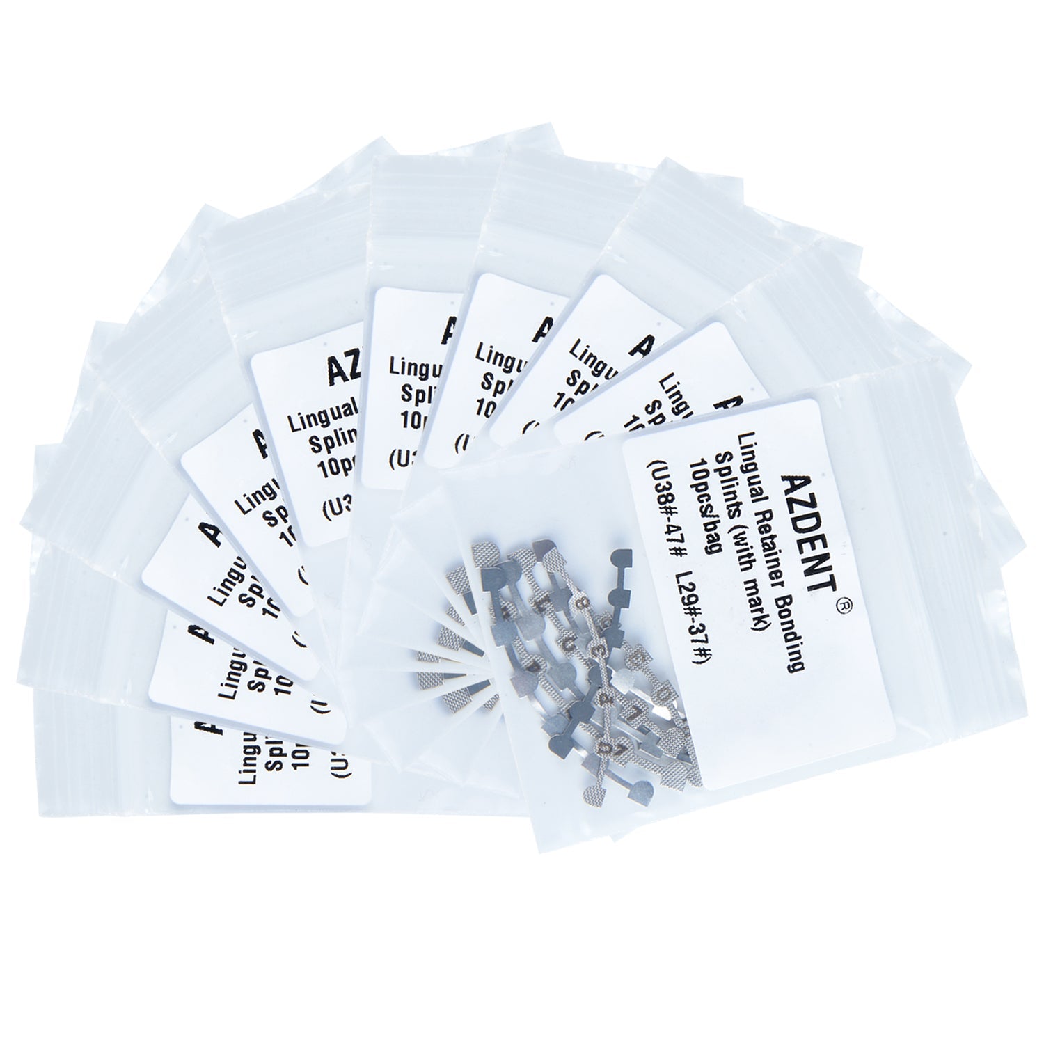 AZDENT Lingual Retainer Bonding Splits U#38-47 & L#29-37 With Mark 10/Bag
