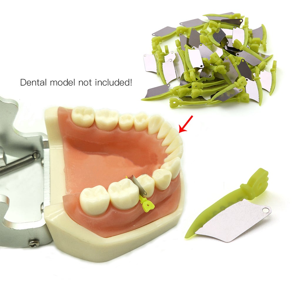 Пластиковый клин для межзубных промежутков Dental Prime Teeth с защитой, стоматологическая стальная матрица, маленькая, зеленая, 50 шт. в коробке