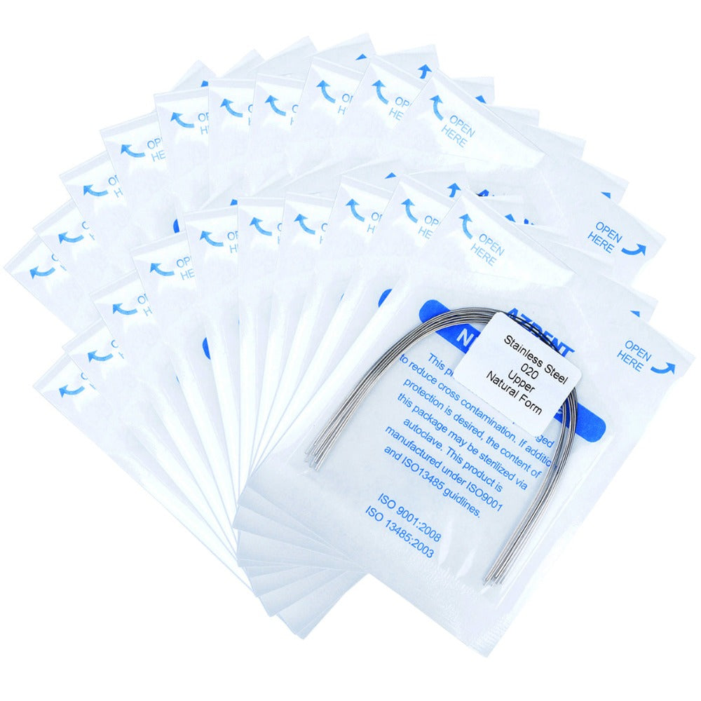 AZDENT Arch Wire Stainless Steel Natural Form Round 0.020 Upper 10pcs/Pack
