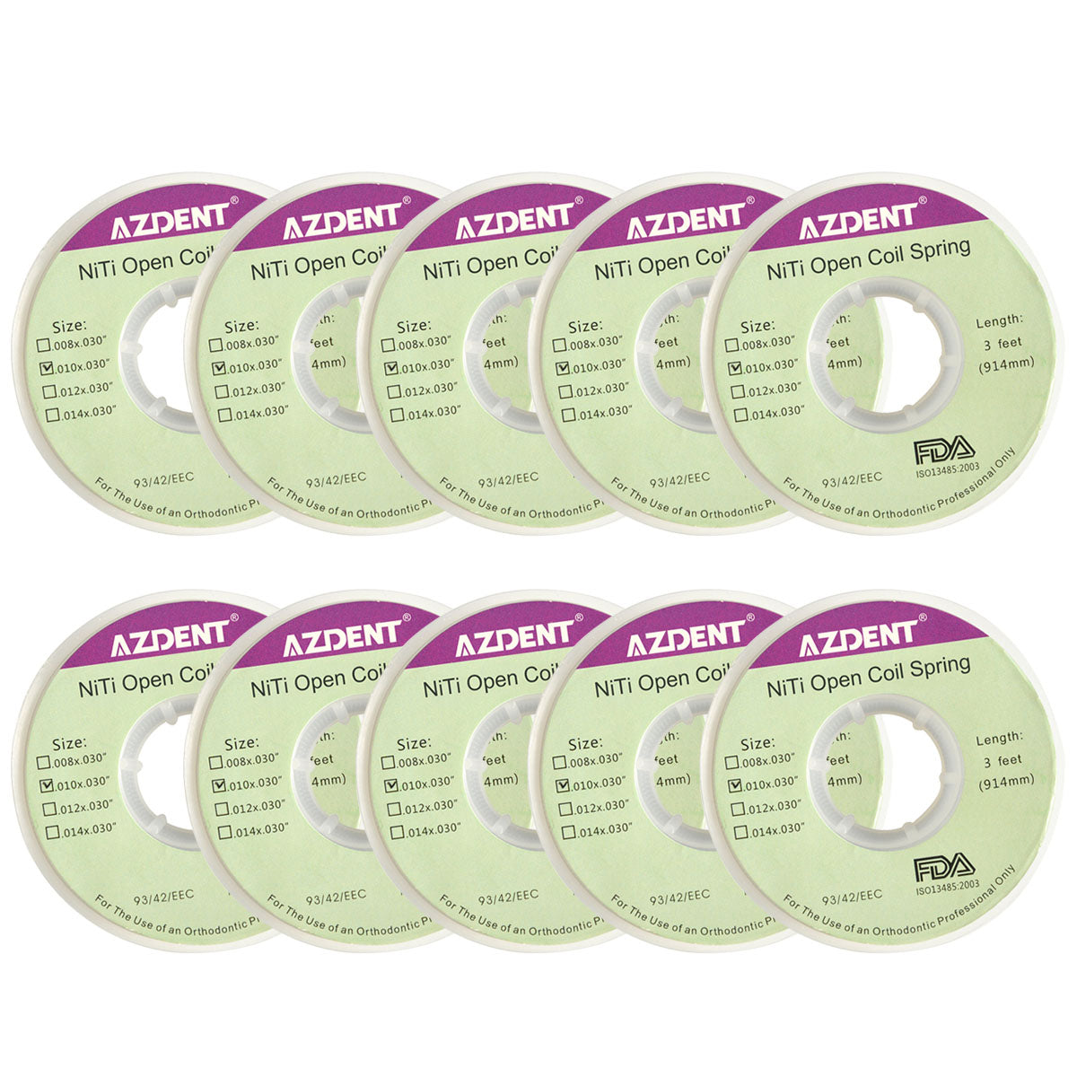 AZDENT Dental Open Coil Springs Niti 0.010*0.030″ 1pc/Roll