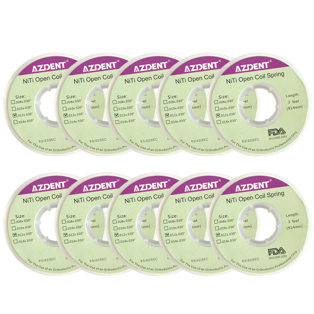 AZDENT Dental Open Coil Springs Niti 0.012*0.030" 1pc/Roll