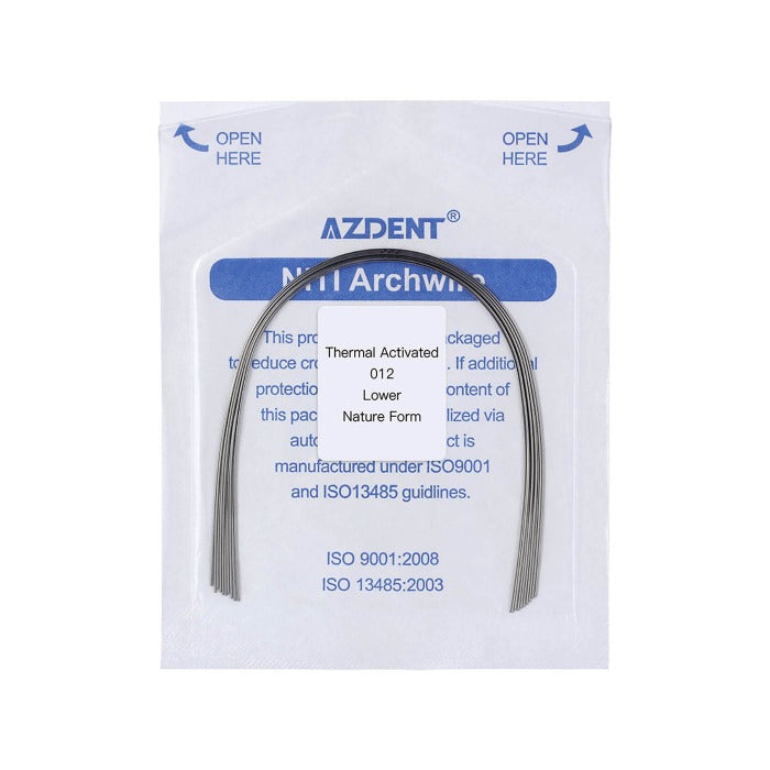 AZDENT Thermal Active NiTi Archwire Natural Form Round 0.012 Lower 10pcs/Pack