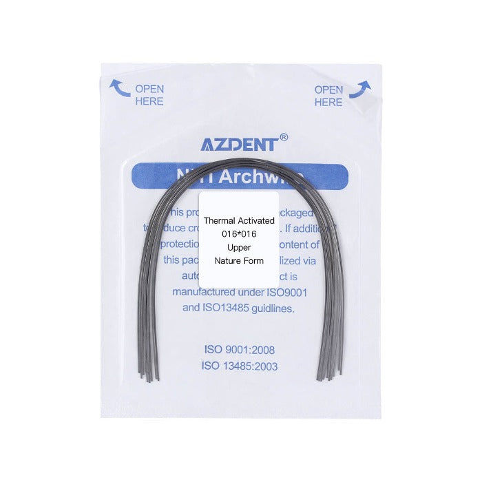 AZDENT Thermal Active NiTi Archwire Natural Form Rectangular 0.016 x 0.016 Upper 10pcs/Pack