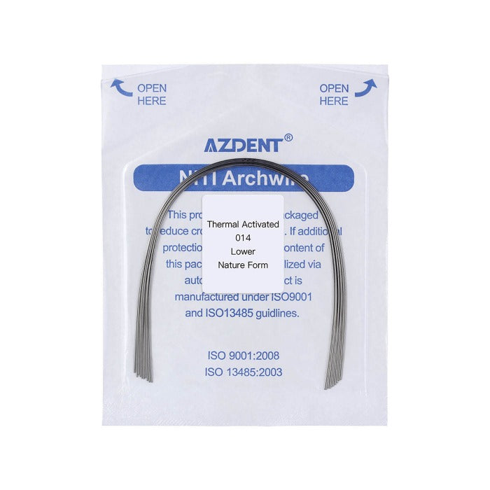 AZDENT Thermal Active NiTi Archwire Natural Form Round 0.014 Lower 10pcs/Pack