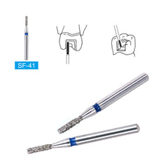 AZDENT Diamond Burs FG SF-41 Straight Flat End Two Layers 5pcs/Box