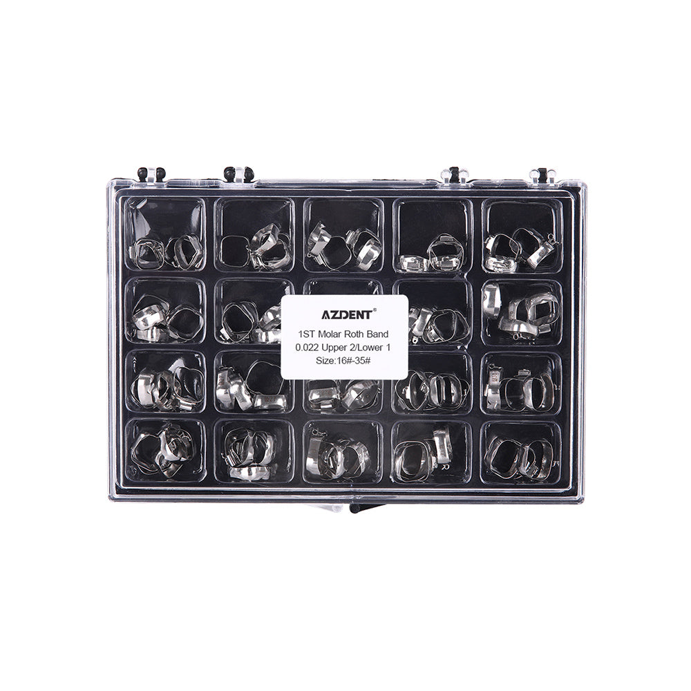 AZDENT 1st Molar Bands with Buccal Tube Roth .022 #16-#35 U2/L1 80pcs/Box