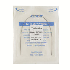 AZDENT Arch Wire TMA Beta Ti-Mo Alloy Ovoid Rectangular 0.017 x 0.025 Upper 1pc/Pack