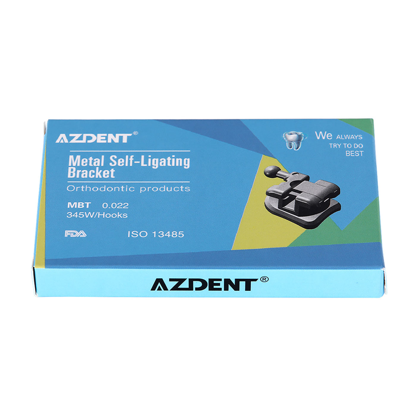 AZDENT Dental Self Ligating Mini Bracket MBT .022 Hooks on 345 With 4 Buccal Tube 24pcs/Box