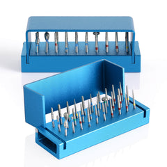 Bloque de desinfección para fresas dentales, soporte para pieza de mano de alta velocidad, azul, 30 orificios