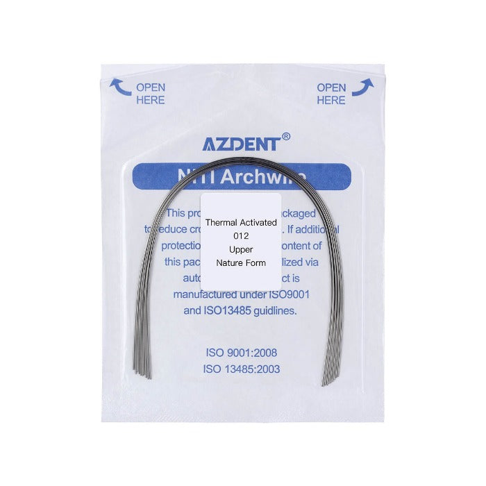 AZDENT Thermal Active NiTi Archwire Natural Form Round 0.012 Upper 10pcs/Pack