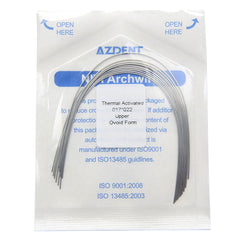AZDENT Thermal Active NiTi Archwire Ovoid Form Rectangular 0.017 x 0.022 Upper 10pcs/Pack