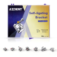 AZDENT Dental Self-Ligating Brackets Passive Roth .022 Hooks on 345 With Buccal Tube 28pcs/Box