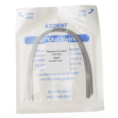 AZDENT Thermal Active NiTi Archwire Ovoid Form Rectangular 0.016 x 0.022 Upper 10pcs/Pack