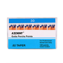 AZDENT Gutta Percha Points #30 Taper Size 0.02 Color Coded 120/Box