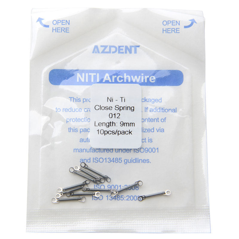 AZDENT Dental Orthodontic Accessory Closed Coil Spring  0.012 9mm 10pcs/Bag