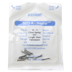 AZDENT Dental Orthodontic Accessory Closed Coil Spring  0.012 9mm 10pcs/Bag