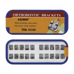 AZDENT Dental Metal Brackets Mini Roth .022 Hooks on 345 Laser Mark 20pcs/Box