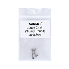 AZDENT Dental Traction Button Chain Silver Round 2/Bag