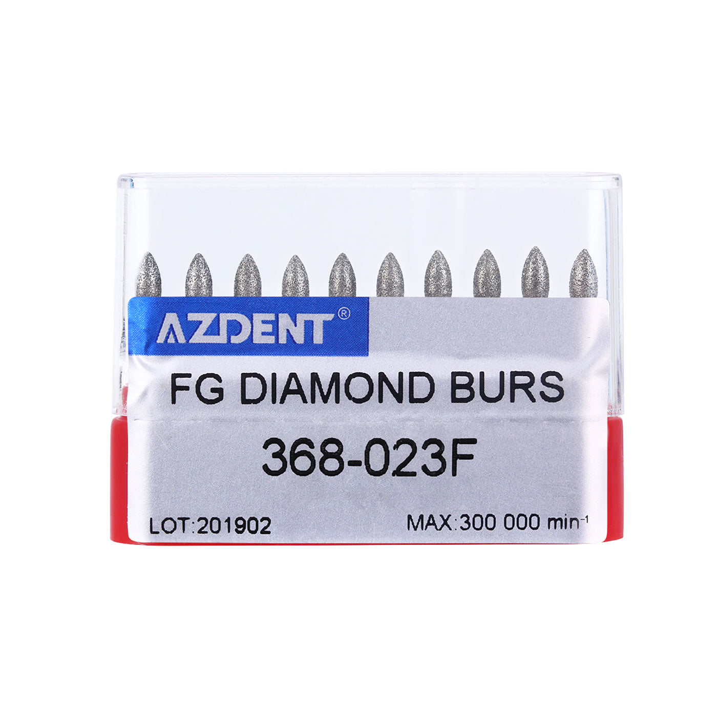 AZDENT Diamond Bur FG 368-023F Football Red 10pcs/Kit