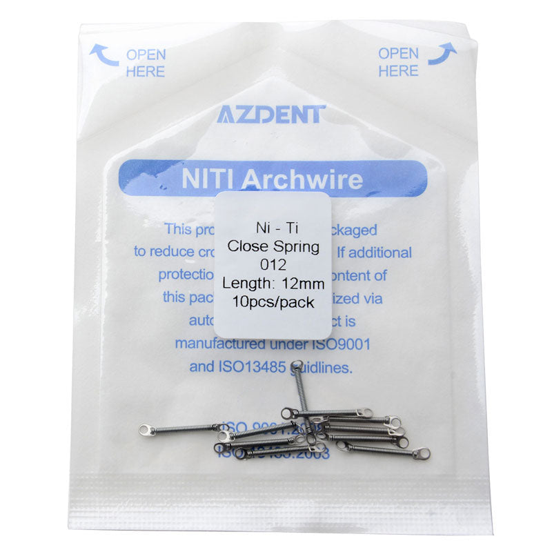 AZDENT Dental Orthodontic Accessory Closed Coil Spring 0.012 12mm 10pcs/Bag