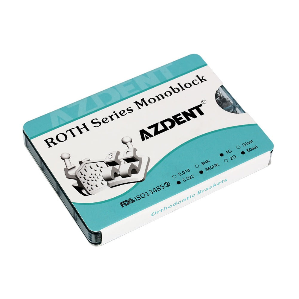 1000pcs AZDENT Dental Metal Brackets Mini Roth .022 Hooks on 345 50 Sets/Box