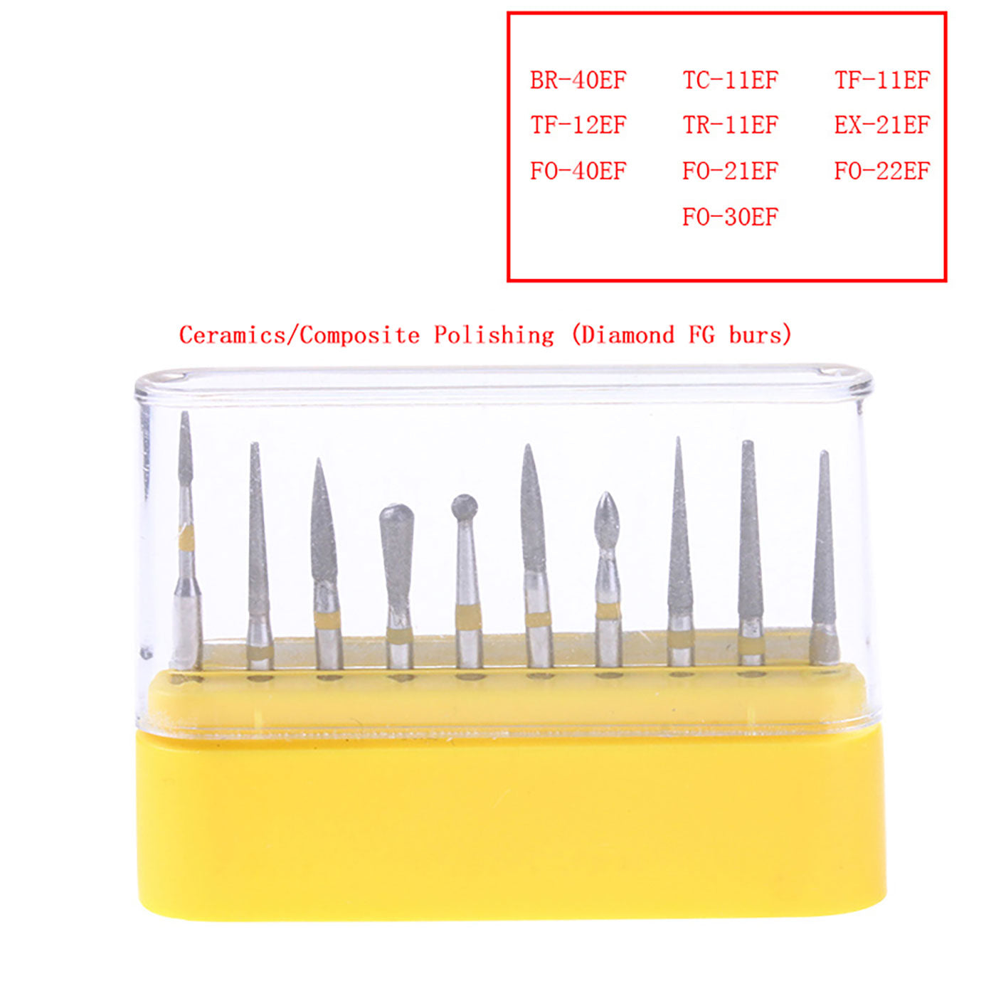 Набор для полировки керамики/композита AZDENT Dental Diamond Bor FG-105 10 шт./комплект