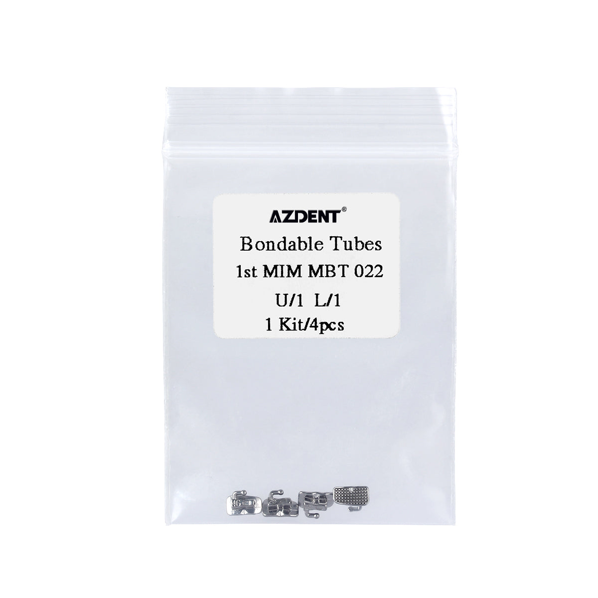 Tubo adhesivo AZDENT 1.er MIM Monoblock MBT 0.022 Laser Mark 4/Bolsa