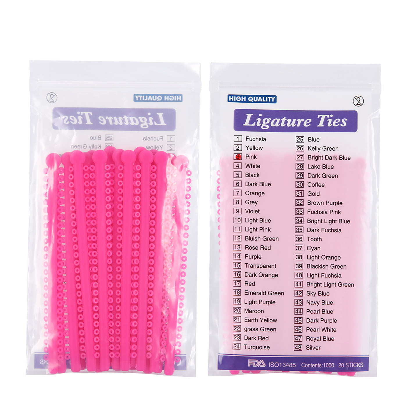 AZDENT Dental Orthodontic Elastic Ligature Ties 7 Colors
