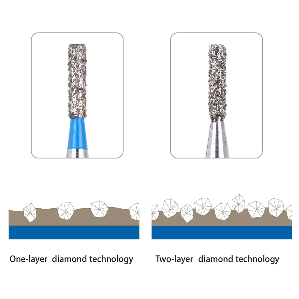 AZDENT Diamond Burs FG SF-41 Straight Flat End Two Layers 5pcs/Box