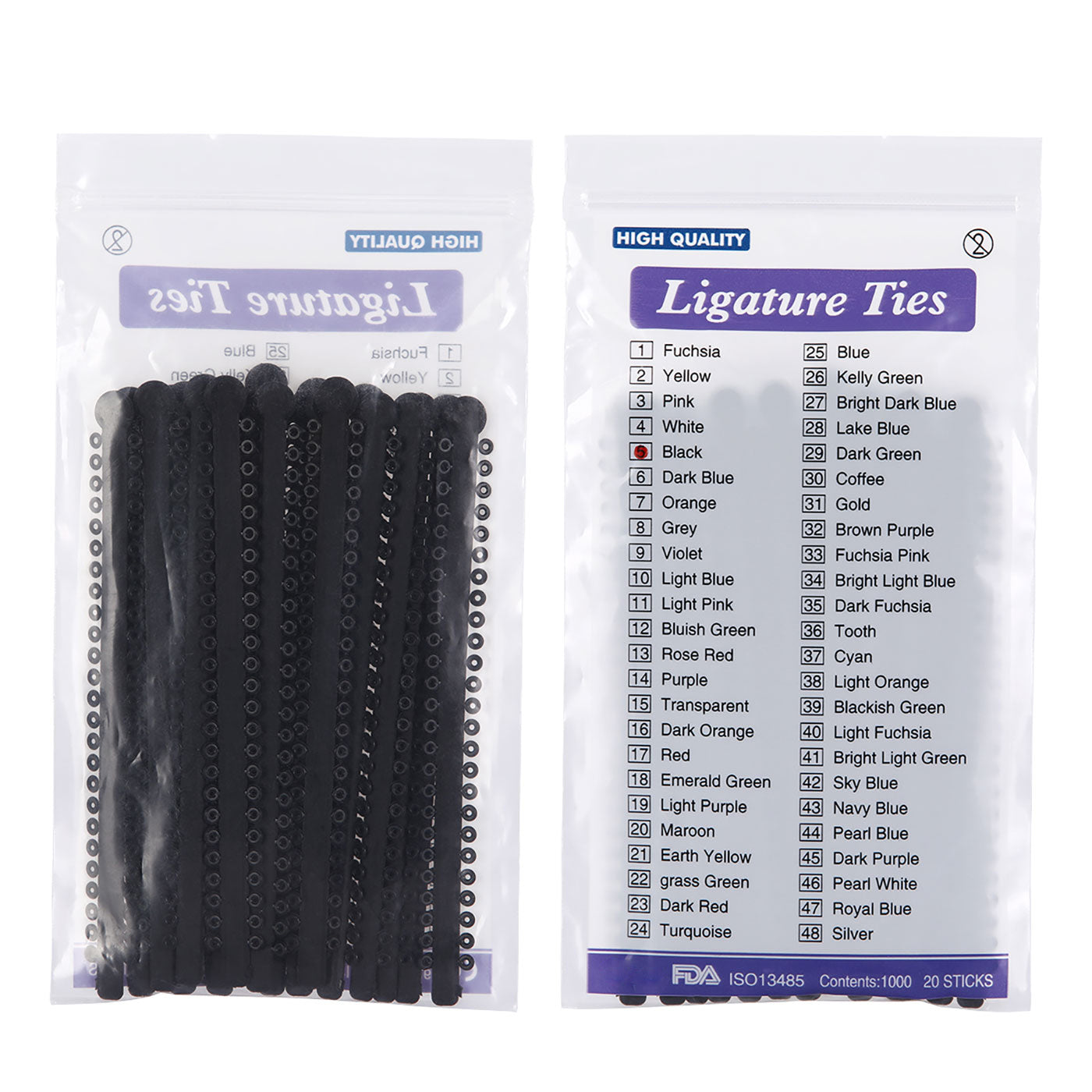 AZDENT Dental Orthodontic Elastic Ligature Ties 7 Colors
