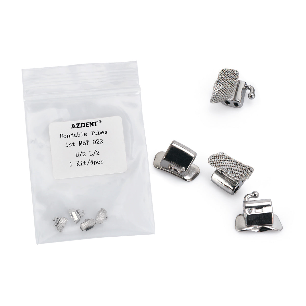 Tubo adhesivo AZDENT para primer molar no convertible MBT 0.022 U2L2 (4 unidades)