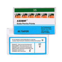 AZDENT Gutta Percha Points #35 Taper Size 0.02 Color Coded 120/Box