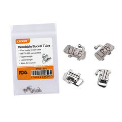 Tubo bucal AZDENT para primer molar, convertible y adherible U1L1 MBT 0.022, 4 unidades