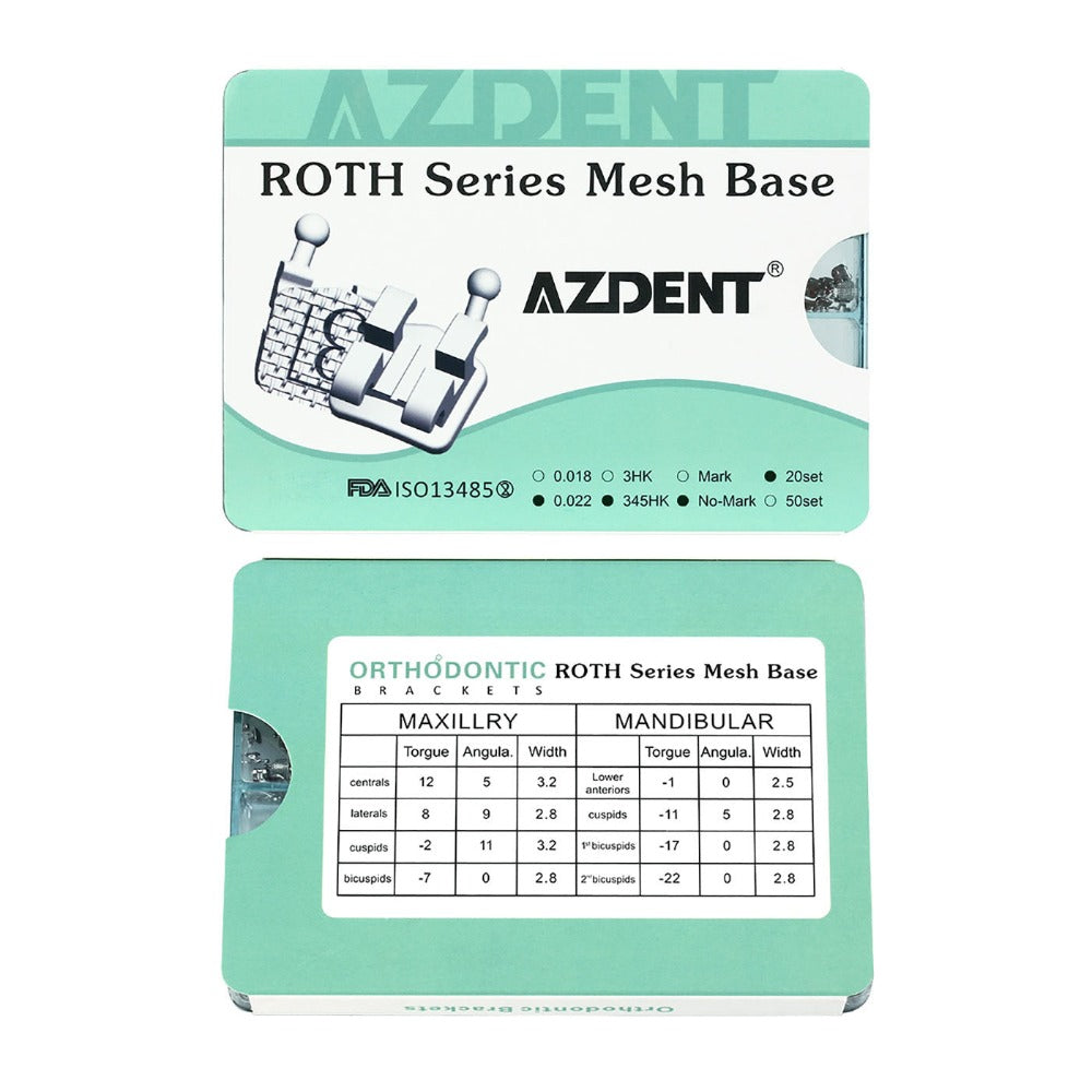 AZDENT стоматологические сетчатые металлические скобы Mini Roth .022 крючки на 345 400 шт./коробка