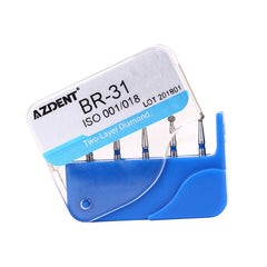 Алмазные боры AZDENT FG BR-31 с круглым шариком, два слоя, 5 шт./коробка