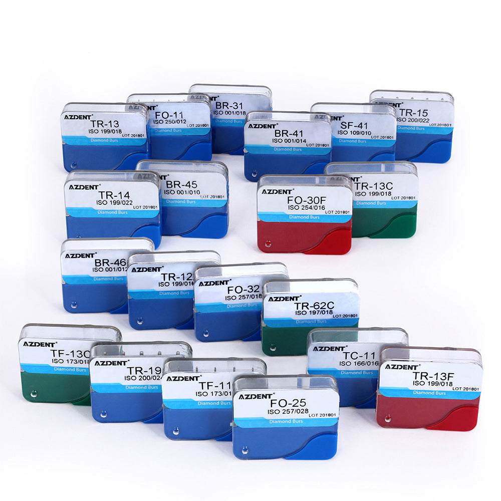 100pcs AZDENT Dental Diamond Burs FG 1.6MM 20 Model/Kit