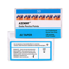 AZDENT Gutta Percha Points #30 Taper Size 0.02 Color Coded 120/Box